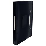 Mapa plastic A4, tip proiect, 6 compartimente, negru, Esselte Vivida