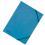 Mapa carton A4, cu elastic, albastru, Esselte Rainbow