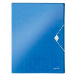 Mapa plastic A4, tip proiect, 6 compartimente, albastru metalizat, Leitz WOW
