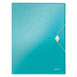 Mapa plastic A4, tip proiect, 6 compartimente, turcoaz metalizat, Leitz WOW