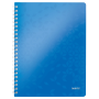 Caiete si blocnotesuri - Caiet cu spira A4, 80 file, coperta PP, dictando, albastru metalizat,  Leitz WOW thumbnail