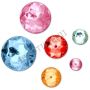 Accesorii creatie, strasuri/diamante acrilice, Ø 6-18mm, 230 buc/set, diferite culori, Meyco thumbnail