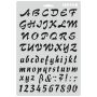 Accesorii creatie, sablon litere si cifre cursive, (H) caracter 25mm, A4 (31x21cm), plastic, Meyco thumbnail
