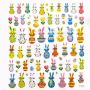 Stickere/abtibilduri cu sclipici, iepurasi de Paste, 71 buc/set, Dp Craft thumbnail