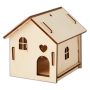 Forme decorative din lemn 3D - casa, 70cm(l)x8.5cm(A)x8cm(H), natur, Bare Basics Papermania thumbnail