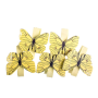 Carlige decorative din lemn, fluturi, 3.5cm, 5 buc/set, galben, Dp Craft thumbnail