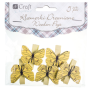 Carlige decorative din lemn, fluturi, 3.5cm, 5 buc/set, galben, Dp Craft thumbnail