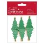 Carlige decorative din lemn, braduti Craciun, 4.5cm, 6 buc/set, verde, Create Christmas thumbnail