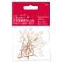 Ilicele/bobite decorative pe sarma, 1cm, 24 buc/set, alb cu aspect inghetat, Create Christmas thumbnail