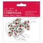 Clopotei decorativi metalici, cu fundita si agatatoare, Ø 1cm, 12 buc/set, rosu, Create Christmas thumbnail