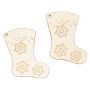 Figurine decorative din lemn - ciorapi cadouri de Craciun, 6.5cm, 4 buc/set, natur, Create Christmas thumbnail