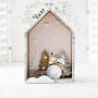 Figurine adezive din spuma/hartie gumata - brazi de Craciun cu sclipici, 6x5cm, 30 buc/set, Dp Craft thumbnail
