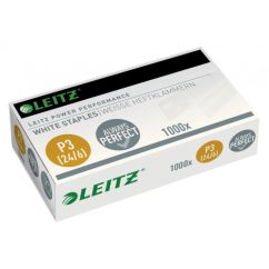 Capse 24/6, 20-30 coli, 1000 buc/cutie, alb, Leitz Power Performance P3