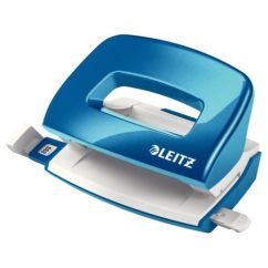Perforator de birou, 10 coli, metal, albastru metalizat, Leitz WOW 5060