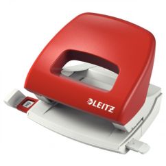 Perforator de birou, 16 coli, metal/plastic, rosu, Leitz 5038