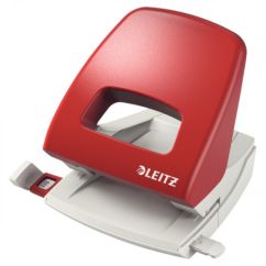 Perforator de birou, 25 coli, metal/plastic, rosu, Leitz 5005