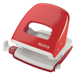 Perforator de birou, 30 coli, metal, rosu, Leitz 5008