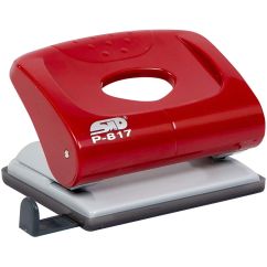 Perforator de birou, 20 coli, plastic, rosu, Noki P-817