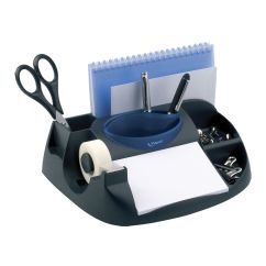 Suport accesorii de birou, 8 compartimente, plastic, albastru/negru, Maped Maxi Office