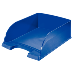 Tavita documente A4, plastic, albastru, Leitz Plus Jumbo
