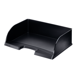 Tavita documente A4, landscape, plastic, negru, Leitz Plus Jumbo