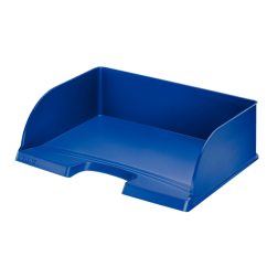 Tavita documente A4, landscape, plastic, albastru, Leitz Plus Jumbo