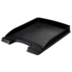 Tavita documente A4, plastic, negru, Leitz Slim Plus