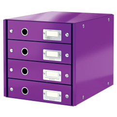Suport documente A4, 4 sertare, carton laminat, mov, Leitz Click&Store