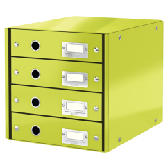 Suport documente A4, 4 sertare, carton laminat, verde, Leitz Click&Store