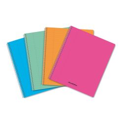 Caiet cu spira A5, 60file, coperta plastic, dictando, diferite culori, Aurora
