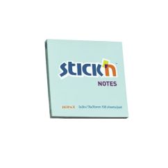 Notes autoadeziv, 76x76mm, 100 file/set, albastru pastel, Stick'n