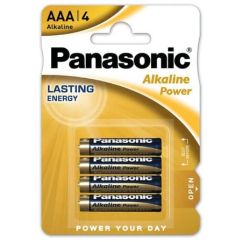 Baterii alcaline AAA (LR3), 1.5V, 4 buc/set, Panasonic