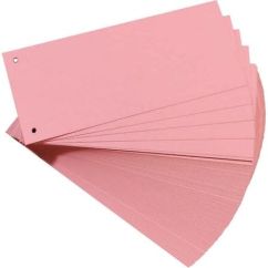 Separatoare din carton, 105x240mm, pentru biblioraft, 100 buc/set, roz pastel, Standard