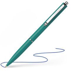 Pix cu mecanism, corp verde, clema metalica, albastru, Schneider K15