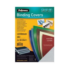 Coperti carton A4, 250 g/mp, 100 buc/top, gri, Fellowes