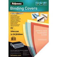 Coperti plastic A4, 150 microni, 100 buc/top, transparent, Fellowes