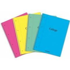 Caiet cu spira A4, 80file, coperta plastic, dictando, diferite culori, Aurora College