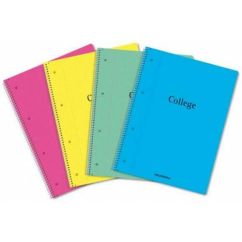 Caiet cu spira A4, 80file, coperta plastic, matematica, diferite culori, Aurora College