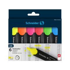 Textmarker, varf tesit 1-5mm, 6 culori/set, Schneider Job