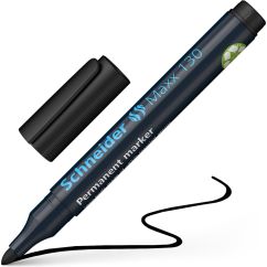 Marker permanent, varf rotund 1-3mm, negru, Schneider 130