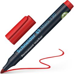 Marker permanent, varf rotund 1-3mm, rosu, Schneider 130