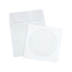 Plic CD/DVD (125X125mm), cu fereastra, gumat, alb