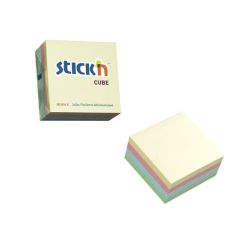 Notes autoadeziv cub, 76x76mm, 4 culori pastel x 100 file/set, Stick'n