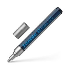 Marker cu vopsea, varf rotund 1-3mm, argintiu, Schneider Maxx 270