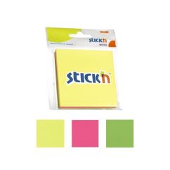 Notes autoadeziv, 76x76mm, 3 culori neon x 50 file/set, Stick'n