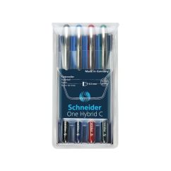 Roller cu cerneala, varf conic 0.3mm, 4 culori/set, Schneider One Hybrid