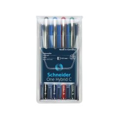Roller cu cerneala, varf conic 0.5mm, 4 culori/set, Schneider One Hybrid