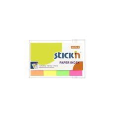 Index autoadeziv din hartie, 50x20mm, 4 culori neon x 50 file/set, Stick'n Hopax