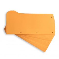 Separatoare din carton, 105x240mm, pentru biblioraft, 3 perforatii, 100 buc/set, portocaliu neon, Standard