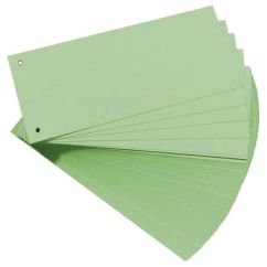 Separatoare din carton, 105x240mm, pentru biblioraft, 3 perforatii, 100 buc/set, verde neon, Standard